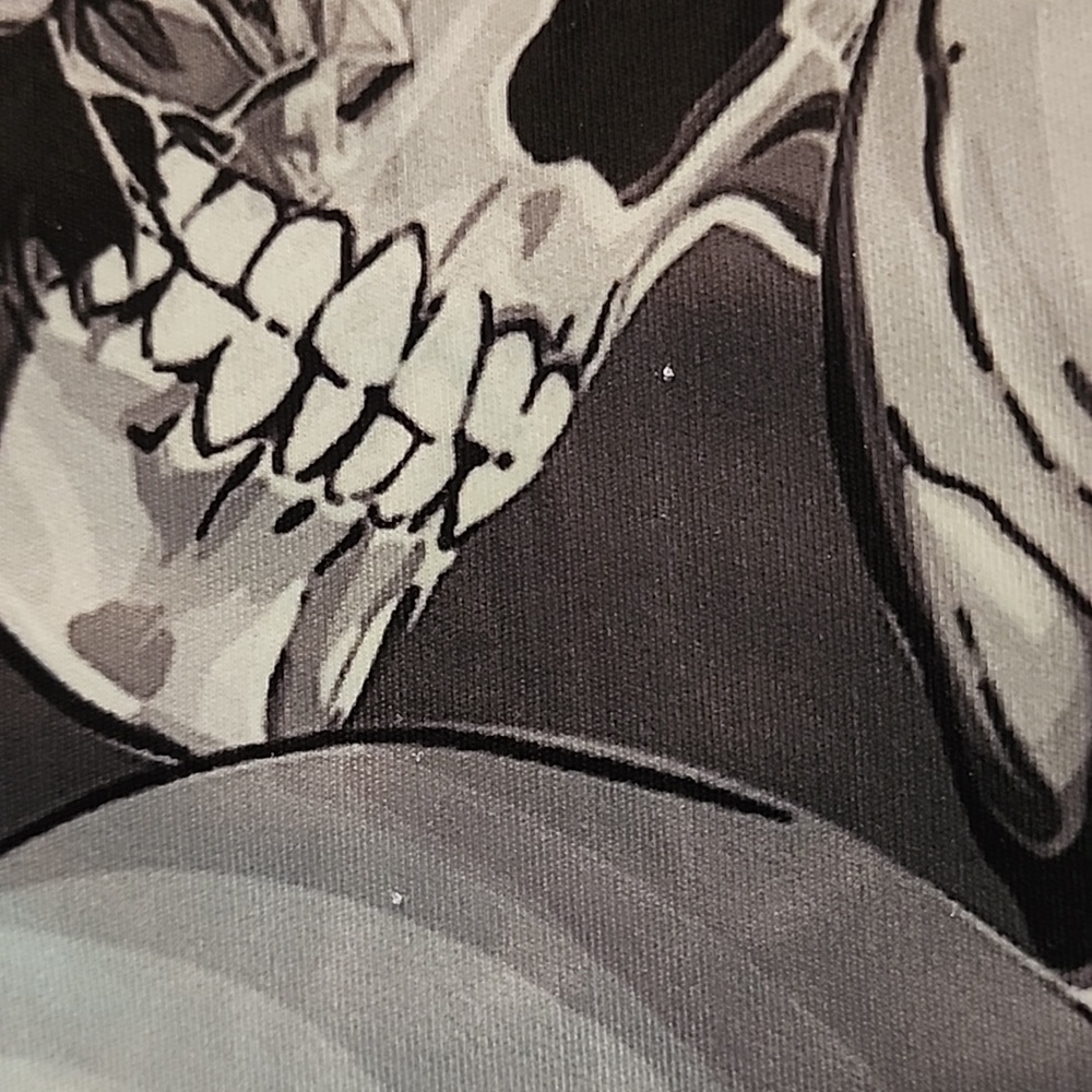 Skull Print Racerback Tank Top - Black & White - Picture 3 of 5